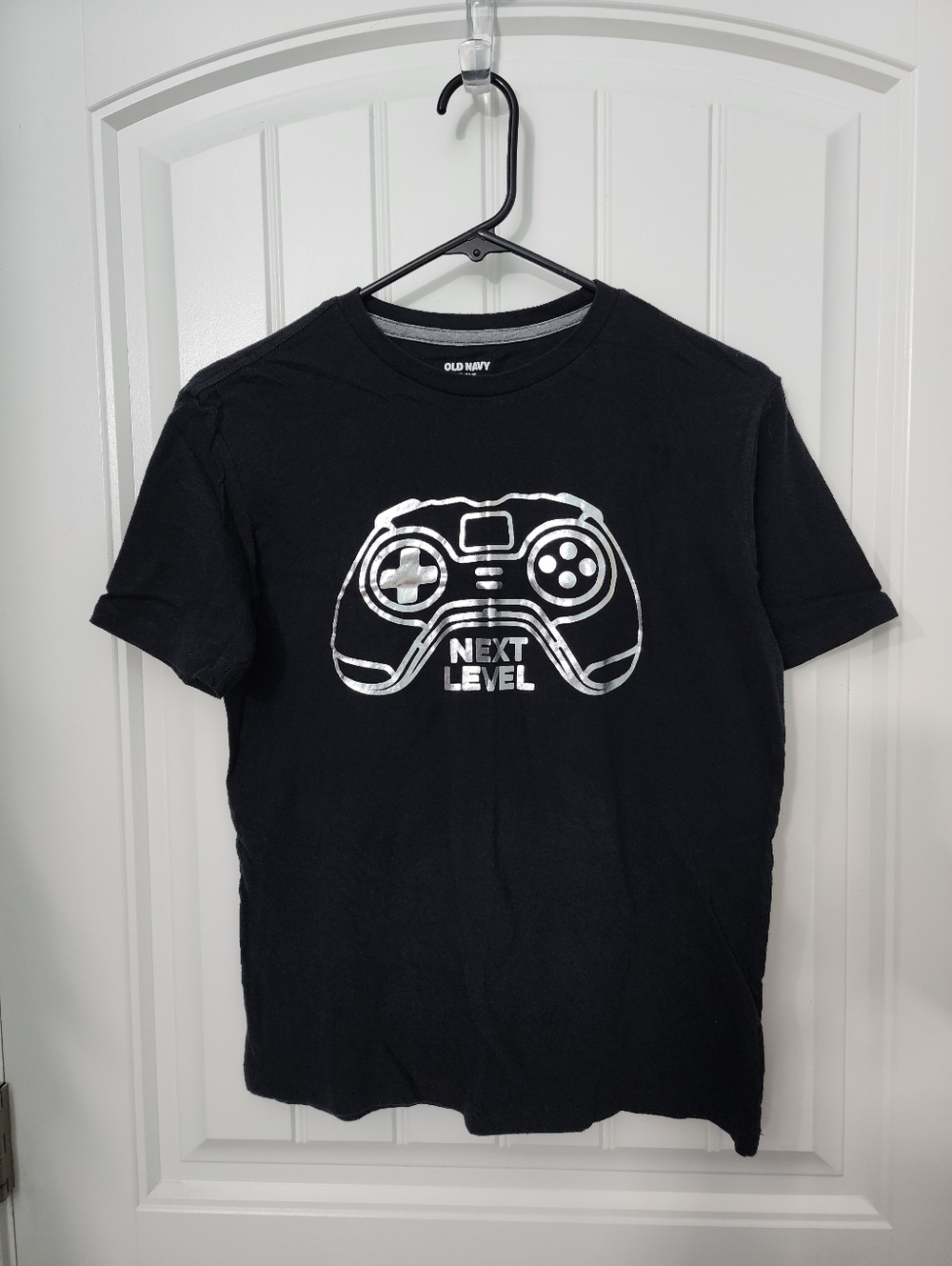 Old Navy Boy's Black Graphic "Next Level" Tee, Size XL (14-16)